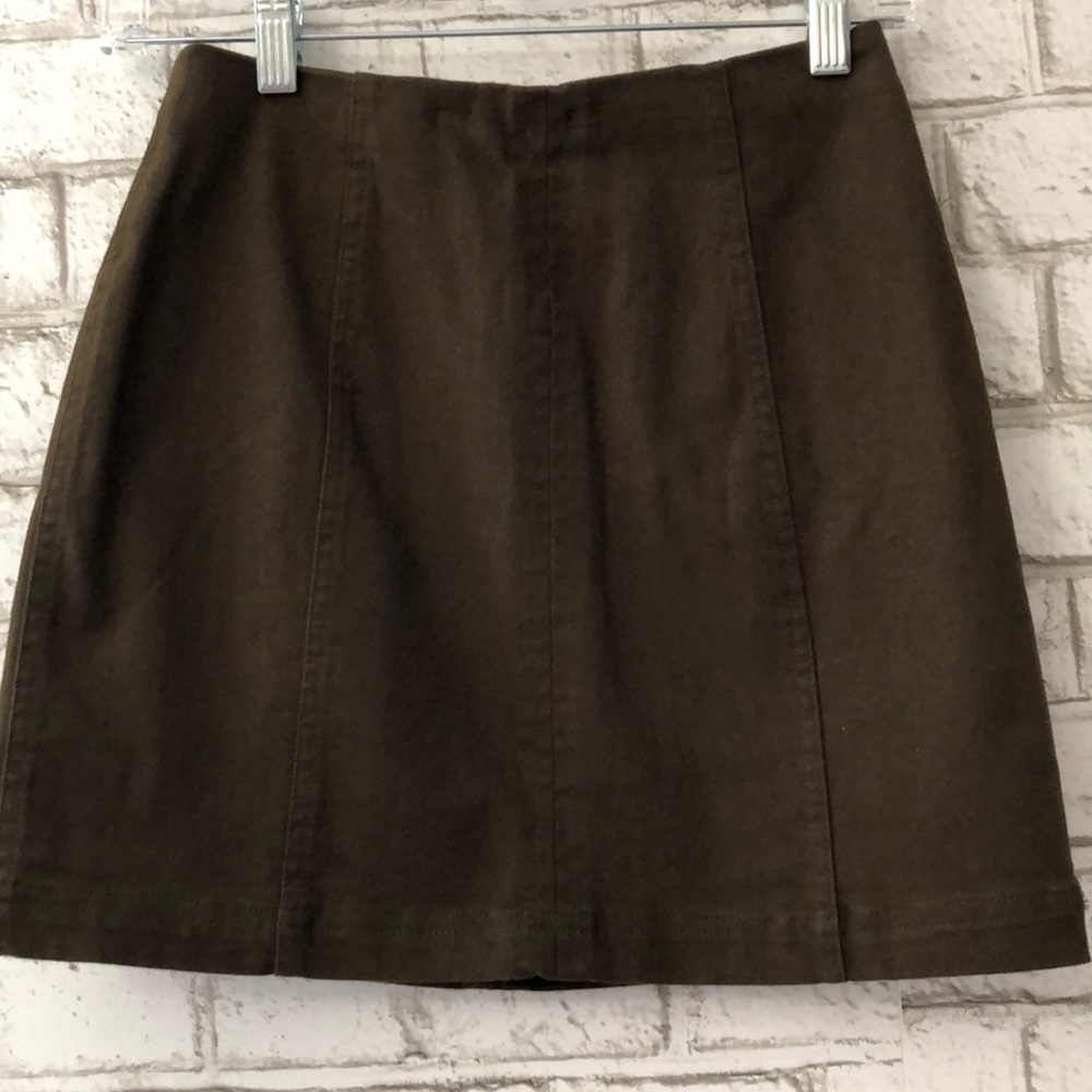 Army green mini skirt